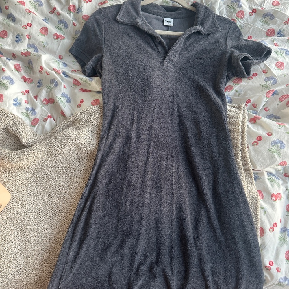 Aritzia TNA Navy Crest Polo Dress